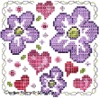 Maria Diaz - Pink and Purple Floral zoom 1 (cross stitch chart)