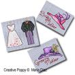 Bride and Groom's mothers' hats - Wedding, designed by Maria Diaz - Cross stitch mini motifs (zoom1)