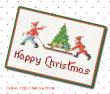<b>Christmas delivery- Vintage Postcard / Greeting Card</b><br>cross stitch pattern<br>by <b>Monique Bonnin</b>