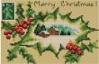 Vintage Postcard/Greeting card - Merry Christmas  - cross stitch pattern - by Monique Bonnin