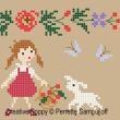 Perrette Samouiloff - Lamb in Poppy Field zoom 1 (cross stitch chart)