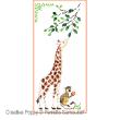 <b>Giraffe & Baby Monkey</b><br>cross stitch pattern<br>by <b>Perrette Samouiloff</b>