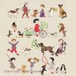 <b>Happy Childhood: Dogs and Puppies</b><br>cross stitch pattern<br>by <b>Perrette Samouiloff</b>