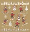Perrette Samouiloff - Up and Down the slope (the skiers) (cross stitch chart)