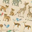 Perrette Samouiloff - Savannah Baby Animals - Mini motifs and Alphabet, zoom 1 (Cross stitch chart)
