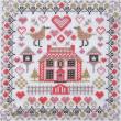 <b>Mini House & Birds</b><br>cross stitch pattern<br>by <b>Riverdrift House</b>