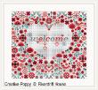 <b>Welcome Poppy Heart</b><br>cross stitch pattern<br>by <b>Riverdrift House</b>