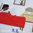 Samanthapurdytextile - Reading in Bed zoom 1 (cross stitch chart)