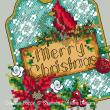 Shannon Christine Designs - Cardinal Gift Tag zoom 1 (cross stitch chart)