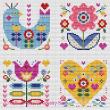 <b>Folk Art Cards</b><br>cross stitch pattern<br>by <b>Tapestry Barn</b>