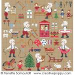 Santa is really busy! (large pattern) - cross stitch pattern - by Perrette Samouiloff (zoom 4)