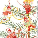 Decorating the Christmas tree - cross stitch pattern - by Sylvie Teytaud (zoom 1)