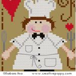 Kiss the cook (male version) - cross stitch pattern - by Barbara Ana Designs (zoom 1)