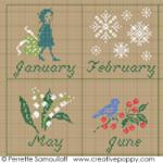 As the year goes by (perpetual calendar) - cross stitch pattern - by Perrette Samouiloff (zoom 1)