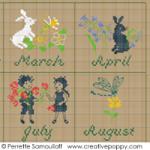 As the year goes by (perpetual calendar) - cross stitch pattern - by Perrette Samouiloff (zoom 2)