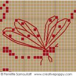 Red sampler calendar - cross stitch pattern - by Perrette Samouiloff (zoom 2)