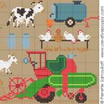 On the farm (large pattern) - cross stitch pattern - by Perrette Samouiloff (zoom 1)