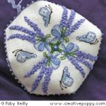 Lavender Bouquet Biscornu - cross stitch pattern - by Faby Reilly Designs (zoom 3)