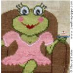 Tea for Lady Frog - cross stitch pattern - by Chouett\'alors (zoom 1)