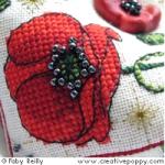 Poppy Biscornu - cross stitch pattern - by Faby Reilly Designs (zoom 1)