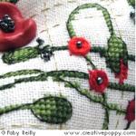 Poppy Biscornu - cross stitch pattern - by Faby Reilly Designs (zoom 2)