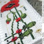 Poppy Bookmark and Key ring - cross stitch pattern - by Faby Reilly Designs (zoom 4)