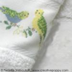 The parakeets - design for Guest towel - cross stitch pattern - by Perrette Samouiloff (zoom 2)