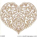 Rinascimental Heart - cross stitch pattern - by Alessandra Adelaide Needleworks (zoom 1)