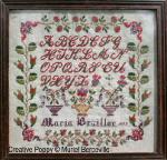 Antique sampler: Maria Braillon 1877 - Reproduction sampler - charted by Muriel Berceville (zoom 4)
