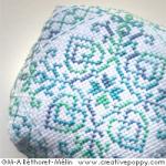 Colors I love Turquoise Biscornu - cross stitch pattern - by Marie-Anne Réthoret-Mélin (zoom 1)
