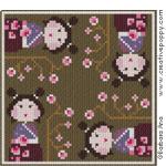 Kokeshi Biscornu II - cross stitch pattern - by Barbara Ana Designs (zoom 2)