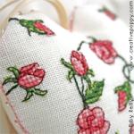 Sweet Roses heart - cross stitch pattern - by Faby Reilly Designs (zoom 1)