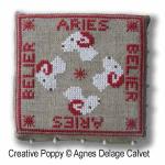 Agnès Delage-Calvet -  Signs of the Zodiac, Cancer -  counted cross stitch pattern chart (zoom 2)