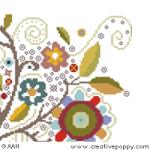 Tree of Crazy Flowers - cross stitch pattern - by Alessandra Adelaide Needleworks (zoom 2)