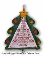 Christmas Owls Tree, advent calendar: Cross stitch pattern designed by Chouett\'alors (zoom 4)