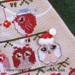 Christmas Owls Tree, advent calendar: Cross stitch pattern designed by Chouett\'alors (zoom 2)