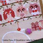 Christmas Owls Tree, advent calendar: Cross stitch pattern designed by Chouett\'alors (zoom3)