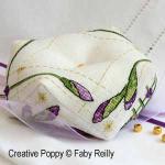 Faby Reilly - Purple Iris Biscornu (cross stitch pattern chart) (zoom 4)