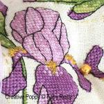 Faby Reilly - Purple Iris Biscornu (cross stitch pattern chart) (zoom1)