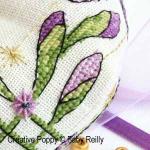 Faby Reilly - Purple Iris Biscornu (cross stitch pattern chart) (zoom 2)