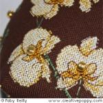 Gold orchid biscornu - cross stitch pattern - by Faby Reilly Designs (zoom 2)