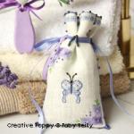 Lavender Sachets (2 bags) - cross stitch pattern - by Faby Reilly Designs (zoom 2)