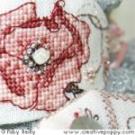 Sepia Rose Garter and Gift tag - cross stitch pattern - by Faby Reilly Designs (zoom 3)