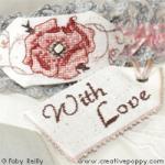 Sepia Rose Garter and Gift tag - cross stitch pattern - by Faby Reilly Designs (zoom 4)