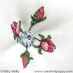 Sweet roses Biscornu - Wedding ring cushion - cross stitch pattern - by Faby Reilly Designs (zoom 2)