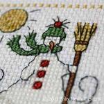 three different motifs to cross stitch for Christmas: an Angel, Santa and a Snowman (zoom3)