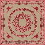 Gracewood Stitches - Celebrate! napkin, red on white linen