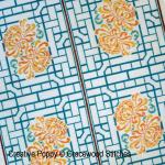 Gracewood Stitches, Chrysanthemum Korean style screen (cross stitch pattern chart) (zoom 2)