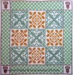 Acorn patchwork cross stitch pattern (zoom 2)