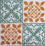 Acorn patchwork cross stitch pattern (zoom1)